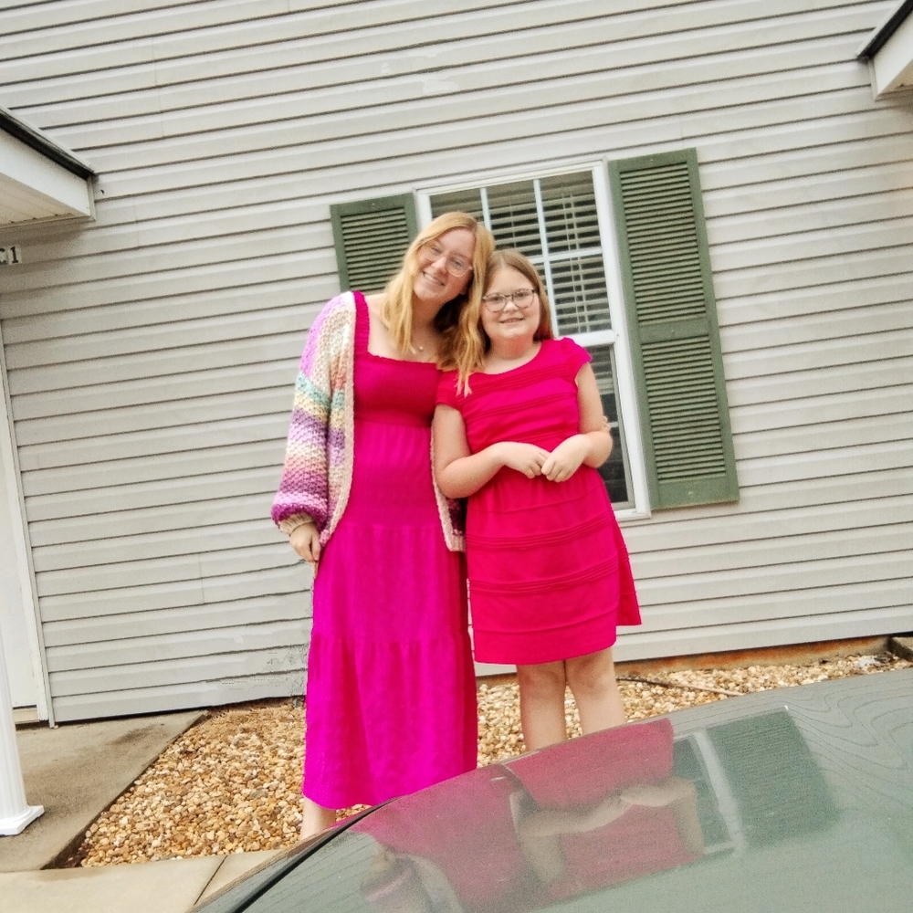 Elegant Hot Pink Cap Sleeve Dress
